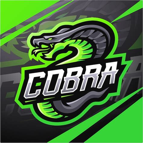 Diseño de logotipo de mascota king cobra esport Vector Premium