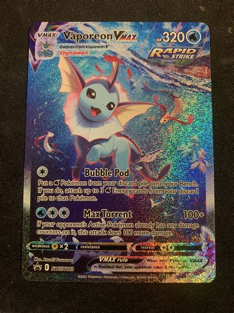 Vaporeon Vmax Swsh Standard Size Black Star Promo Alt Art Nm Values