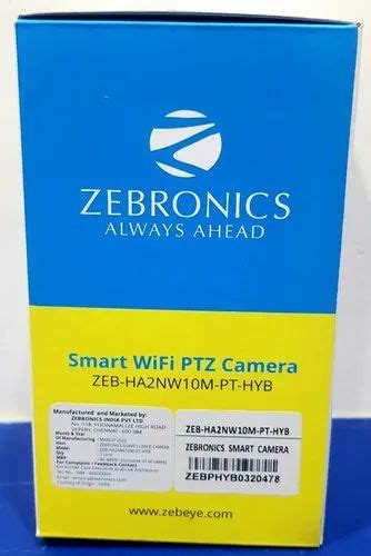 Zebronics Smart Wifi PTZ Camera Camera Range 10 To 15 M 2 MP At Rs