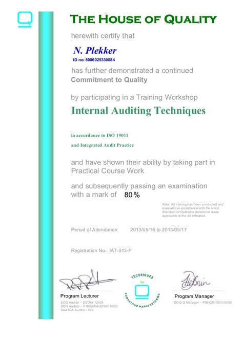 Internal Auditing Cert