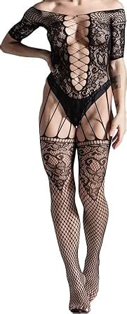 Amazon Jivenorte Women Mesh Lingerie Stretchy Fishnet Babydoll Sexy Bodysuit Free Size For