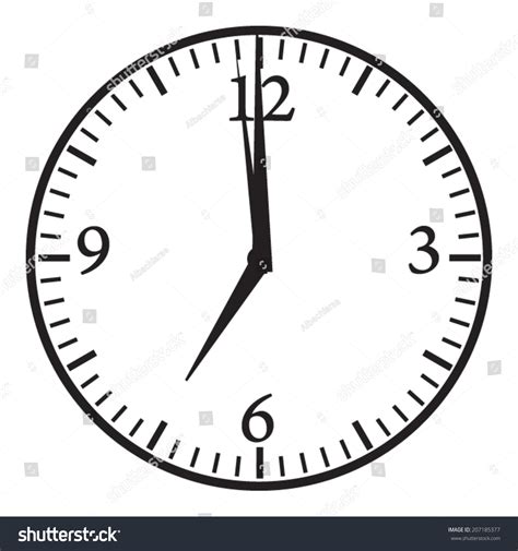 Clock 700 Pm Am Morning Evening Stock Vector 207185377 - Shutterstock