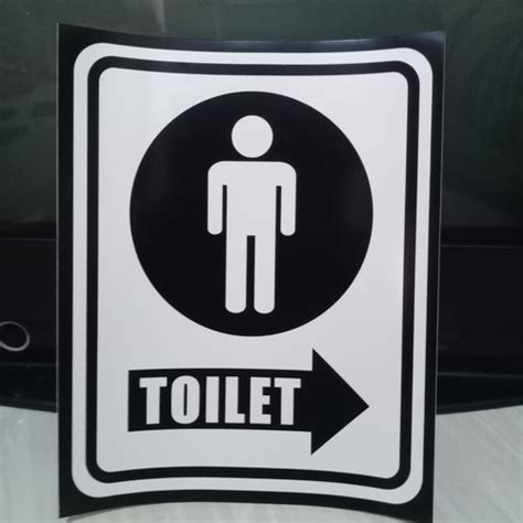 Jual Sign Stiker Toilet Pria Panah Kanan X Cm K Jakarta Utara