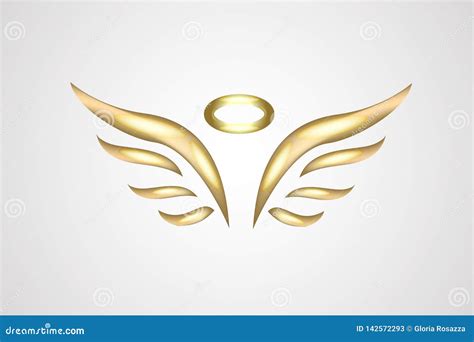 Gold Angel Logo Icon Vector Stock Vector Illustration Of Card