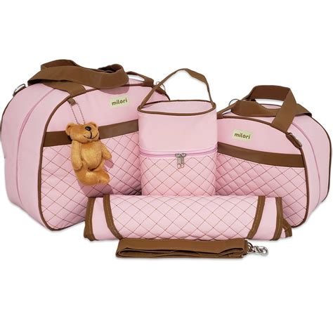 Bolsa Maternidade Menina Rosa Bebê Matelassê Mr Kit 4p Elo7