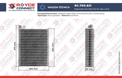 Evaporador Fiat Palio Idea At R A Fluxo Paralelo