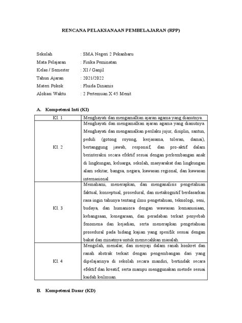 Rencana Pelaksanaan Pembelajaran Rpp Pbl Pdf