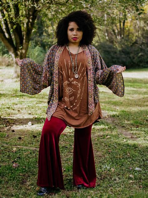 Solid Velvet Extreme Bells Burgundy Velvet Bell Bottoms 70s Fashion Plus Size Boho Outfits