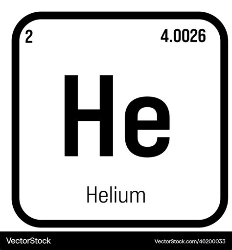 Helium He Periodic Table Element Royalty Free Vector Image