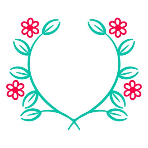 Diseño Png Y Svg De Etiqueta De Trazo De Enredaderas De Flores Y Hojas