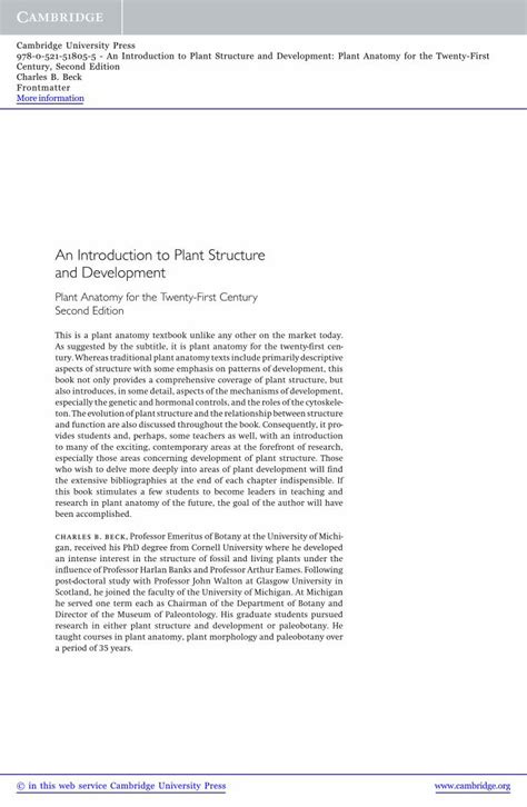 PDF An Introduction To Plant Structure And Developmentassets