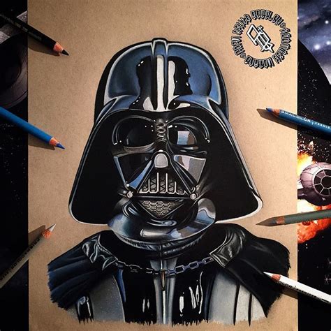 Darth Vader Helmet Pencil Drawing