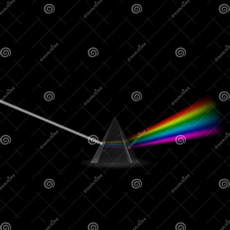 Colorful Light Rays Rainbow Spectrum Dispersion In Prism Optical Effect In Triangle