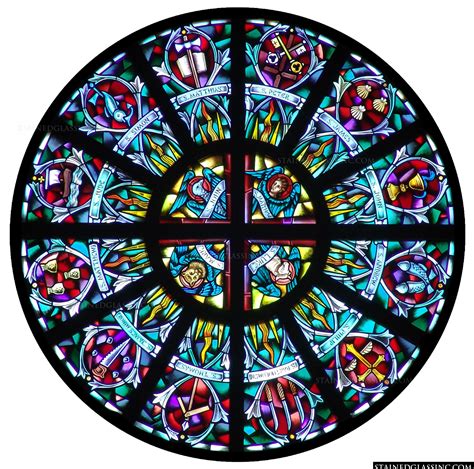 "Symbols and Saints" Religious Stained Glass Window