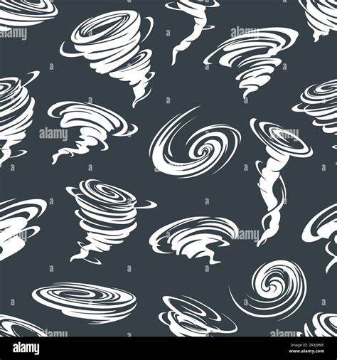 Tornado Hurricane Cyclone Seamless Pattern Windstorm Twirl Storm