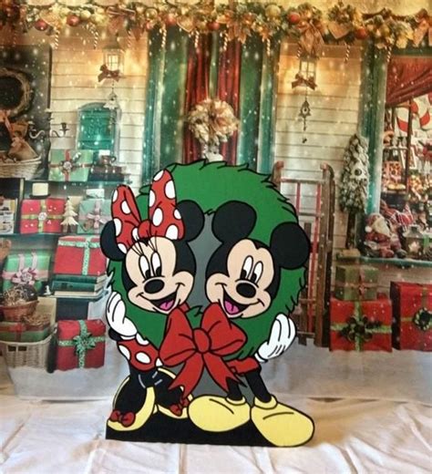 Disney Mickey And Minnie Christmas Yard Art Disney Yard Art Etsy