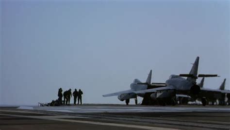 Aircraft carrier deck with jets - Stock Video Footage - Dissolve