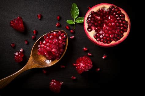 Premium Photo High Angle Of Pomegranate Fruit