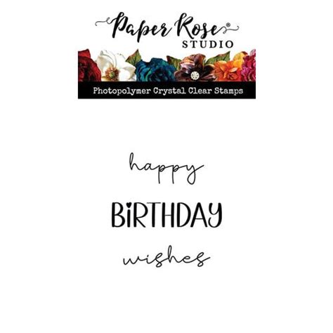 Paper Rose Clear Photopolymer Stamps Birthday Wishes