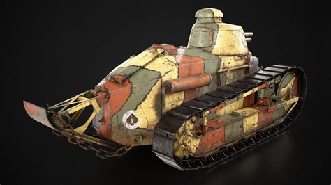 Renault Ft17 Light Tank 3d Model Turbosquid 2076257