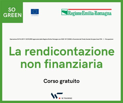 La Rendicontazione Non Finanziaria W Training