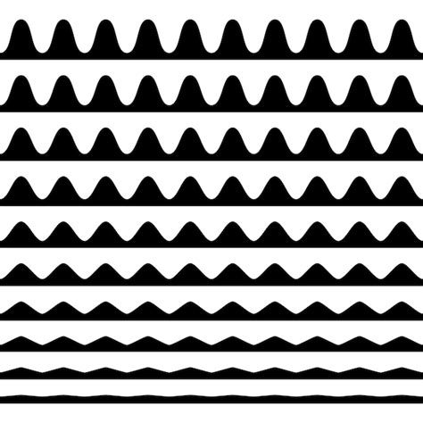 Premium Vector A Set Of Wavy Zigzag Horizontal Wiggly Lines