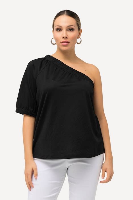 One Shoulder Bluse Asymmetrischer Ausschnitt Halbarm T Shirts Shirts