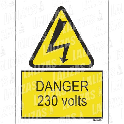 Danger 230volts Sign White Vinyl Self Adhesive 7588 Thumb Image 0