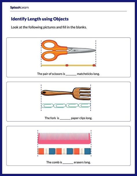 Estimate Length Using Objects Math Worksheets SplashLearn