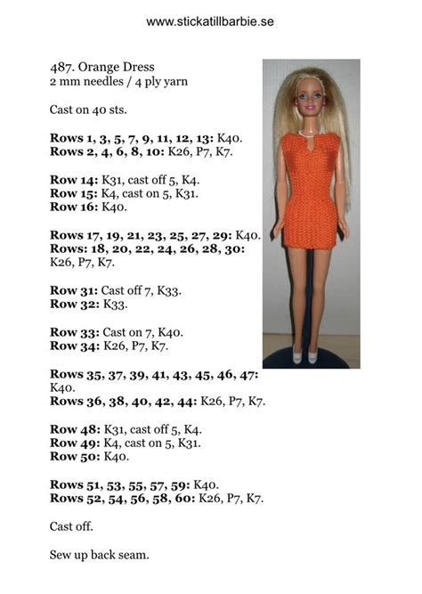 Barbie Doll Measurements and Clothing Patterns