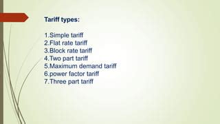 Different methods of tariff | PPT