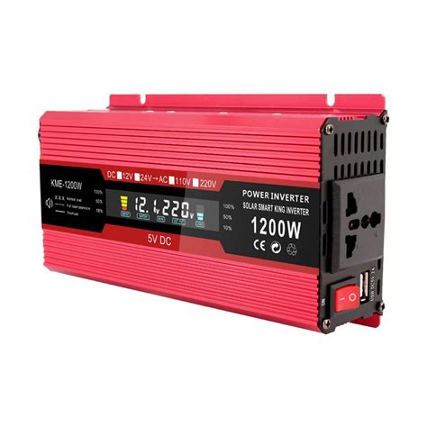 Tomshoo 1200W Car Power Inverter To AC Converter Solar Inverter LCD