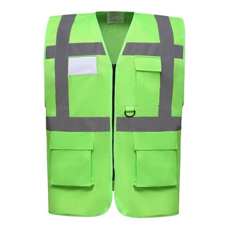 Gilet de sécurité à fermeture zippé vert clair personnalisé