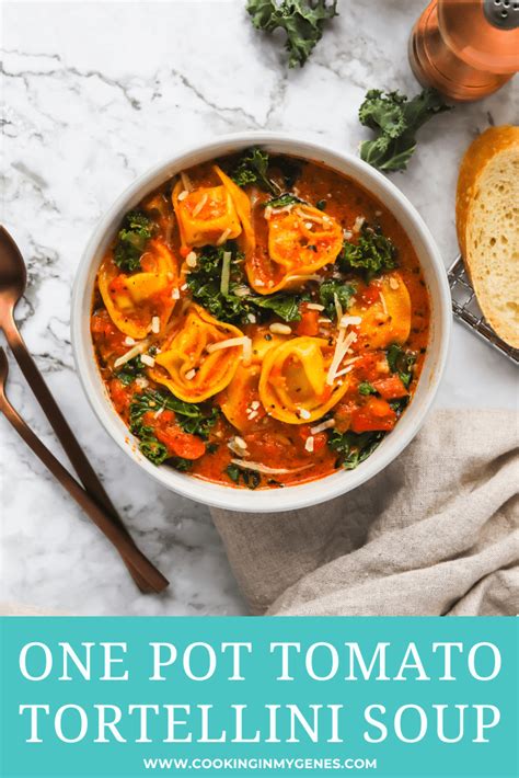 One Pot Creamy Tortellini Soup Cooking In My Genes