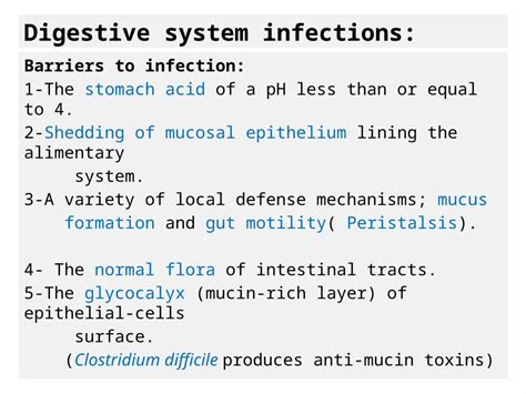 PPTX Digestive System Infections Barriers To Infection 1 The