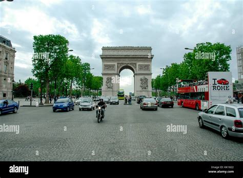 Traffic Congestion On Champs Lys Es Avenue In Paris Leading Up To The