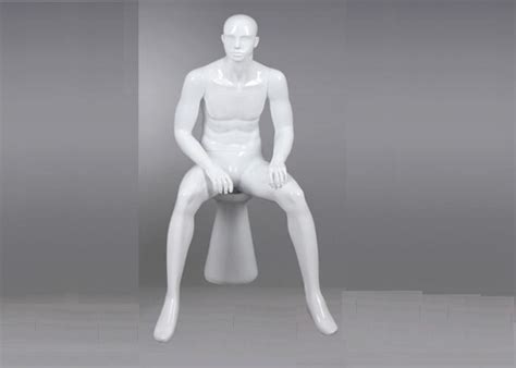 Fiberglass FRP Seated Lifelike Male Mannequin Store Supply Mannequin