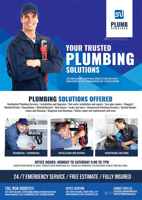 Plumbing Company Promotional Flyer By Artchery Graphicriver