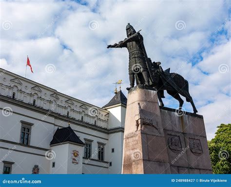 Monument Of Grand Duke Gediminas In Vilnius Lithuania Editorial