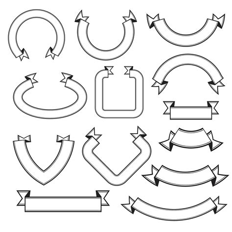 Simple Ribbon Vector Template Set 29750561 Vector Art At Vecteezy