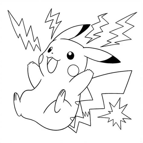 Pikachu With Lightning Coloring Page Free Printable Coloring Pages