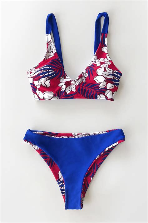 Tropical Floral Print Bikini