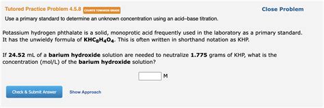 Solved Tutored Practice Problem 4 5 8 Use A Primary Standard Chegg