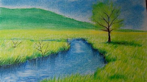 C Mo Dibujar Un Paisaje Al Pastel Paso A Paso Dibujo De Un Paisaje