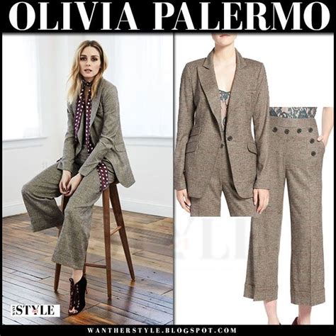 Olivia Palermo In Beige Plaid Blazer And Cropped Pants Chelsea Fall