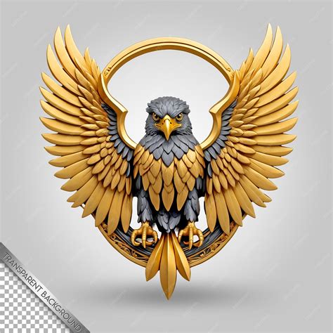 Premium PSD | A gold eagle with a gold eagle on its back