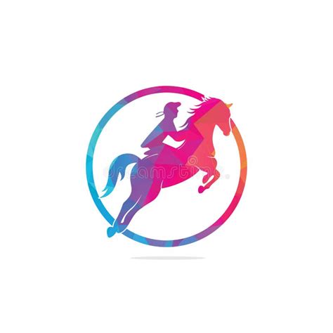 Racing Horse with Jockey Logo Design Icons. Stock Illustration ...