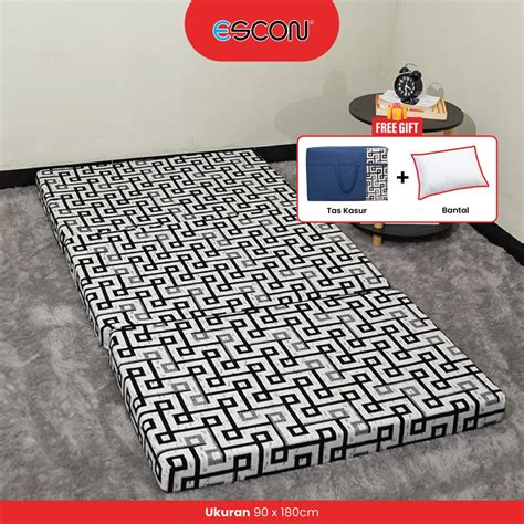 Jual Kasur Lipat Lantai ESCON 90x180 GRATIS Bantal Tas Kasur Busa