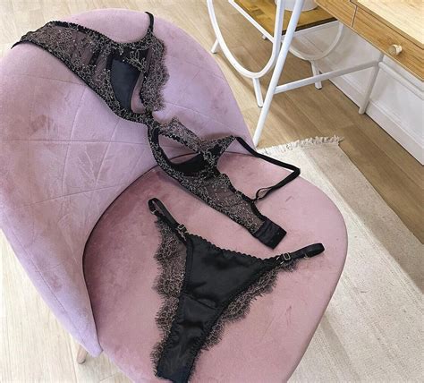 Lace Silk Lingerie Set Bra Bralette Panty Panties Thong Etsy Denmark