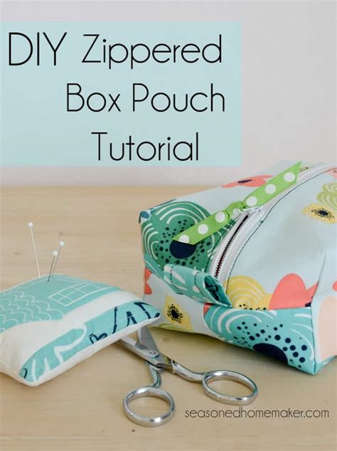 Diy Zippered Box Pouch Tutorial